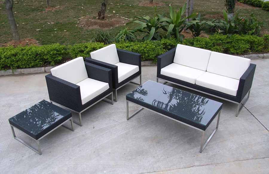 Garden dining set rattan table and chair PF2612